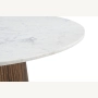 Marmoholz Scanno – Stół do jadalni | Biały Marmur & Brązowy Mango | Ø120 cm